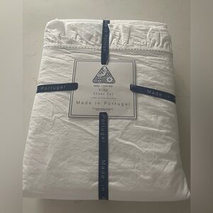 Alda Nextel’s King Size Sheet Set White Ruffle Edge 100 Percent Cotton Portugal